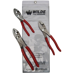 Wilde Tool G258PSP.NP-VP, Wilde Tools- 3-Piece Vinyl Pouch Pliers Set Manufactured & Assembled in Hiawatha, Kansas U.S.A.3-Piece Matching SetStraight-Nose Slip Joint PliersFinish : Polished, Each