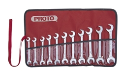 Proto J3100M, Proto - 11 Piece Full Polish Metric Angle Open-End Wrench Set