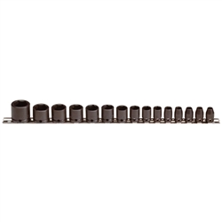 Proto J72106, Proto - 3/8" Drive 15 Piece Impact Socket Set - 6 Point