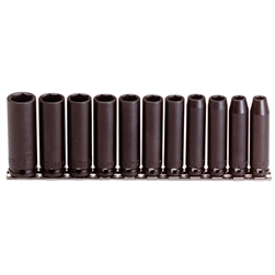 Proto J72212, Proto - 3/8" Drive 11 Piece Metric Deep Impact Socket Set - 6 Point