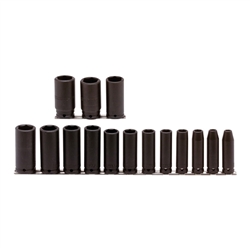 Proto J74114, Proto - 1/2" Drive 15 Piece Deep Impact Socket Set - 6 Point