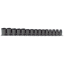 Proto J74204, Proto - 1/2" Drive 15 Piece Metric Impact Socket Set - 6 Point